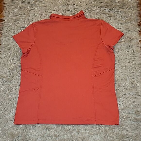 Chicos‎ zenergy golf pink rhinestone quarter button nylon stretch polo - Picture 5 of 5